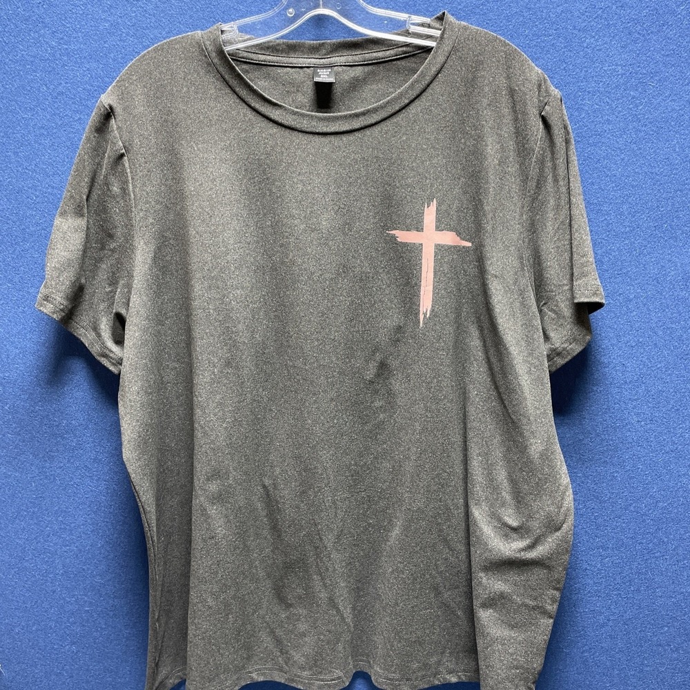 Shein Curve Gray Faith Graphic Short Sleeve T Shirtโ Womens Size 3XL